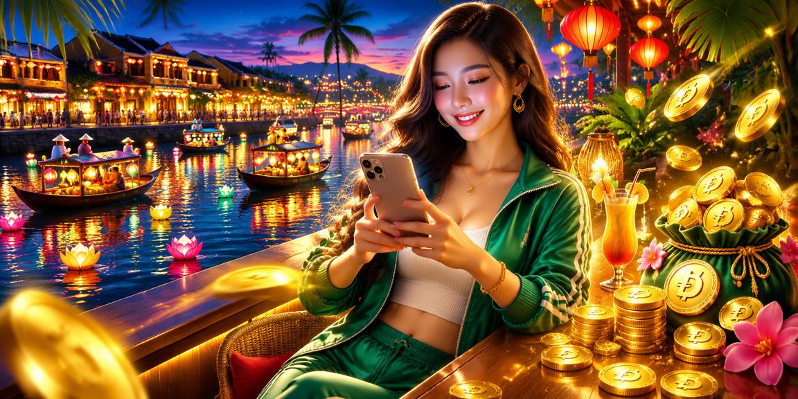 Người chơi mua xổ số điện toán tại Hội An với không khí lễ hội Tết